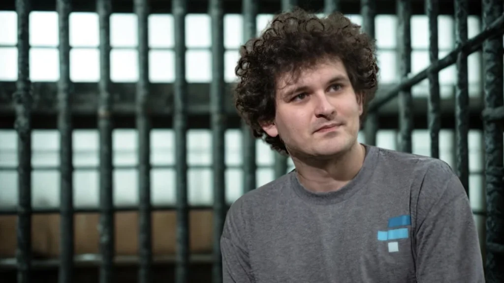 Sam Bankman-Fried in a prison cell, serving his 25-year sentence for the massive fraud that caused the FTX bankruptcy.