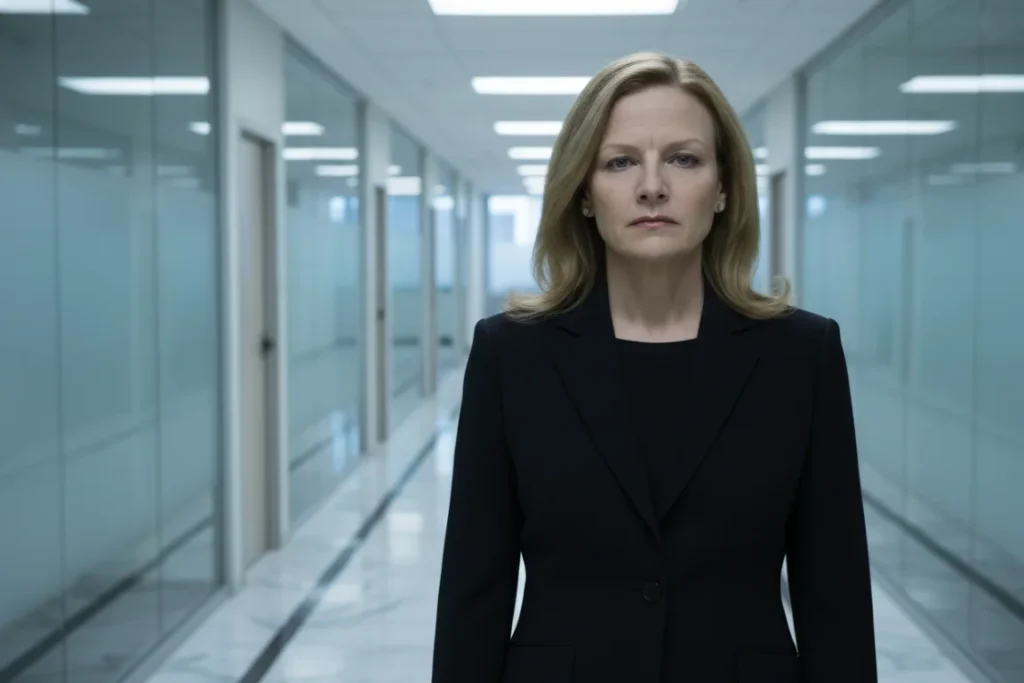 Carrie Tolstedt, former head of retail banking, pictured in a corporate hallway. She was a key executive charged in the Wells Fargo fake accounts scandal.